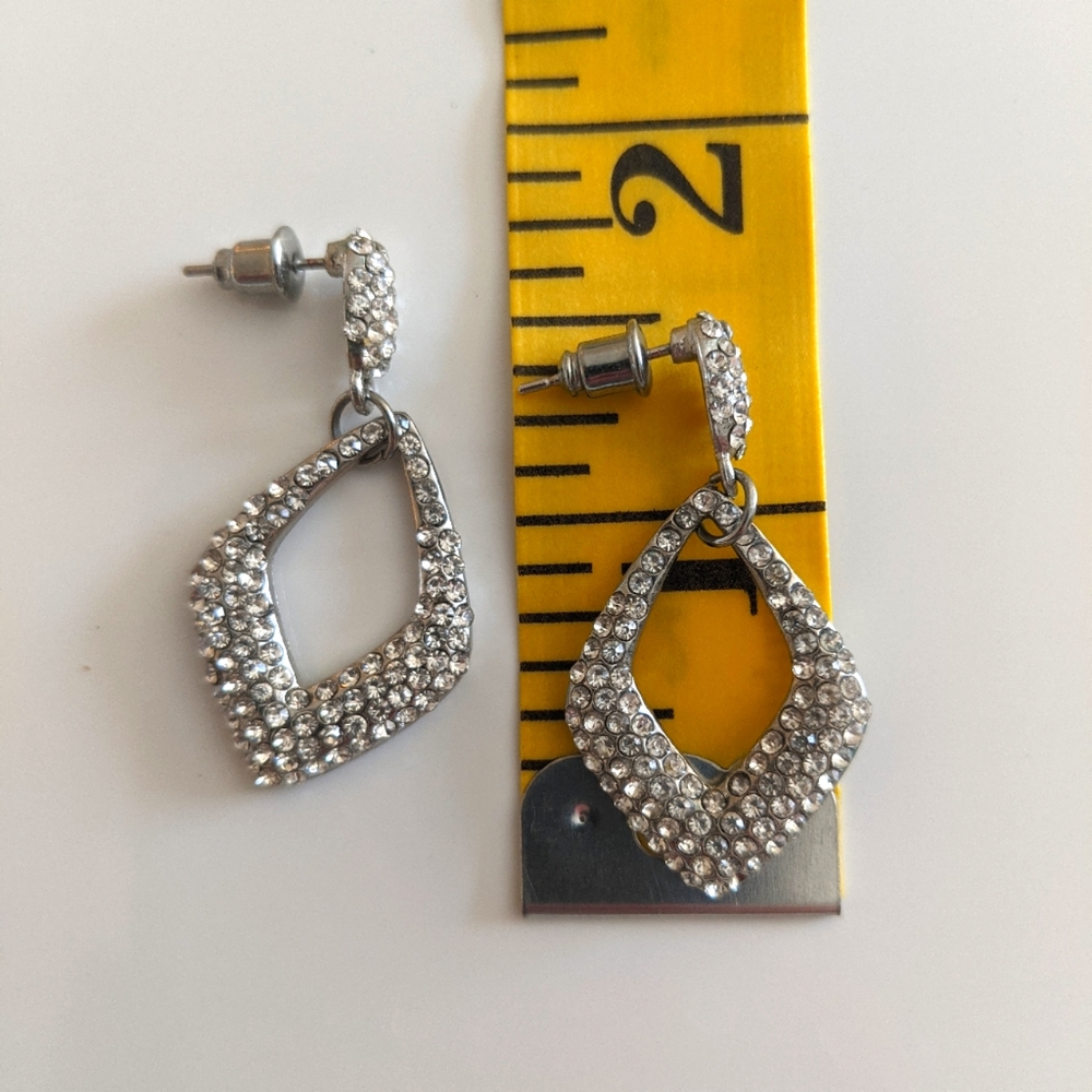 Charming Charlie Tear Drop Silver-tone Dangle Earrings - Picture 4 of 5